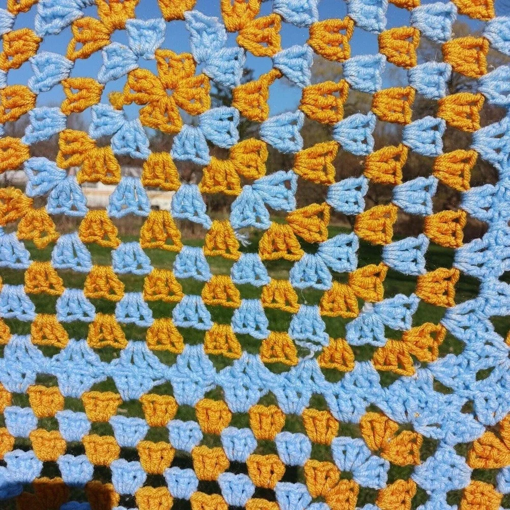 Handmade Crochet Afghan Throw Blanket 66x78